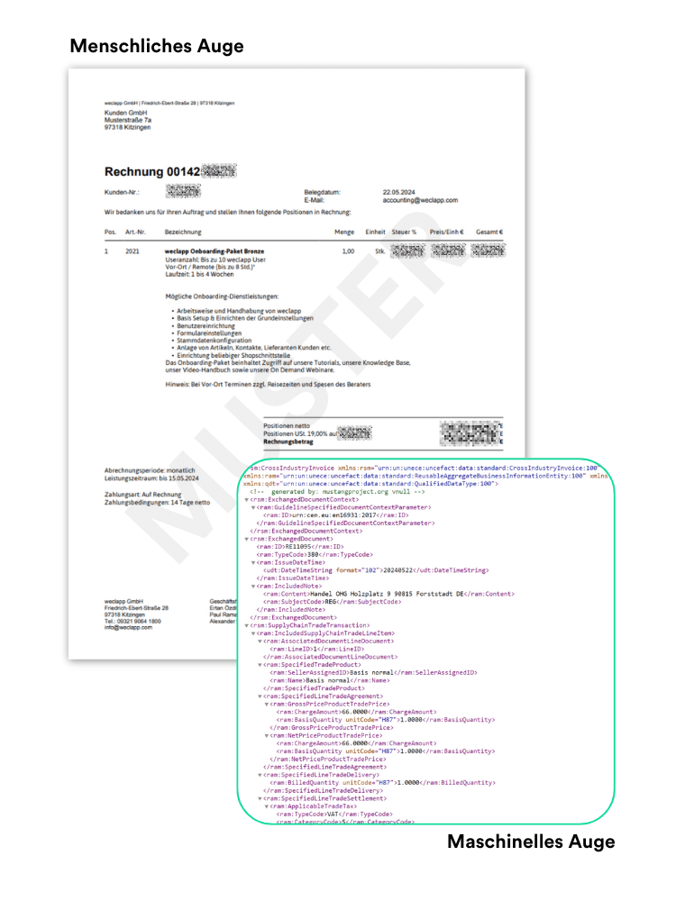 Rechnung im XML Format