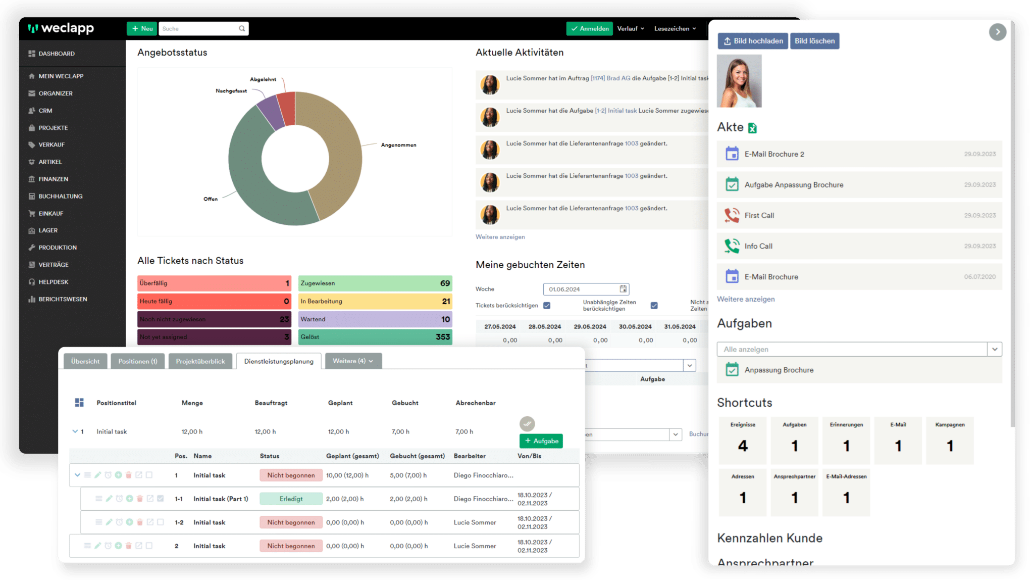 ERP Dienstleister Bilder aus weclapp Software