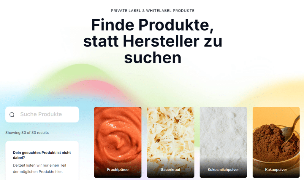 Finde Produkte, statt Hersteller zu suchen mit KoRo Source