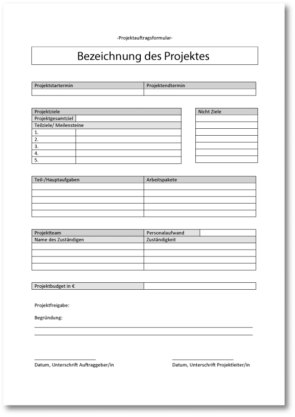 Projektauftragsformular